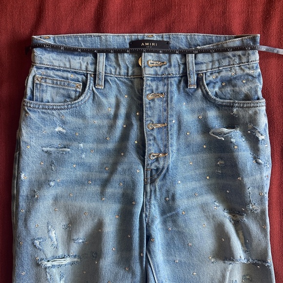 Amiri Crystal Studded Straight Jeans Size 27 - Picture 6 of 16